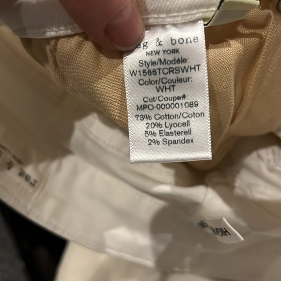 NWT rag & bone Jeans White High-Rise Ankle Skinny Stretchy Retail $250 Size 27 - Picture 10 of 12